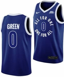 Xavier Musketeers Trey Green Jersey Basketball #0 All For One Blue