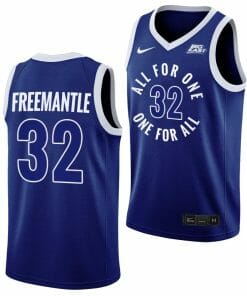 Xavier Musketeers Zach Freemantle Jersey Basketball #32 All For One Blue