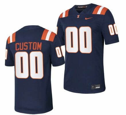Custom Illinois Fighting Illini Jersey Name and Number College Football Stitched Navy 2023 10 Custom Illinois Fighting Illini Jersey Name and Number College Football Stitched Navy 2023
