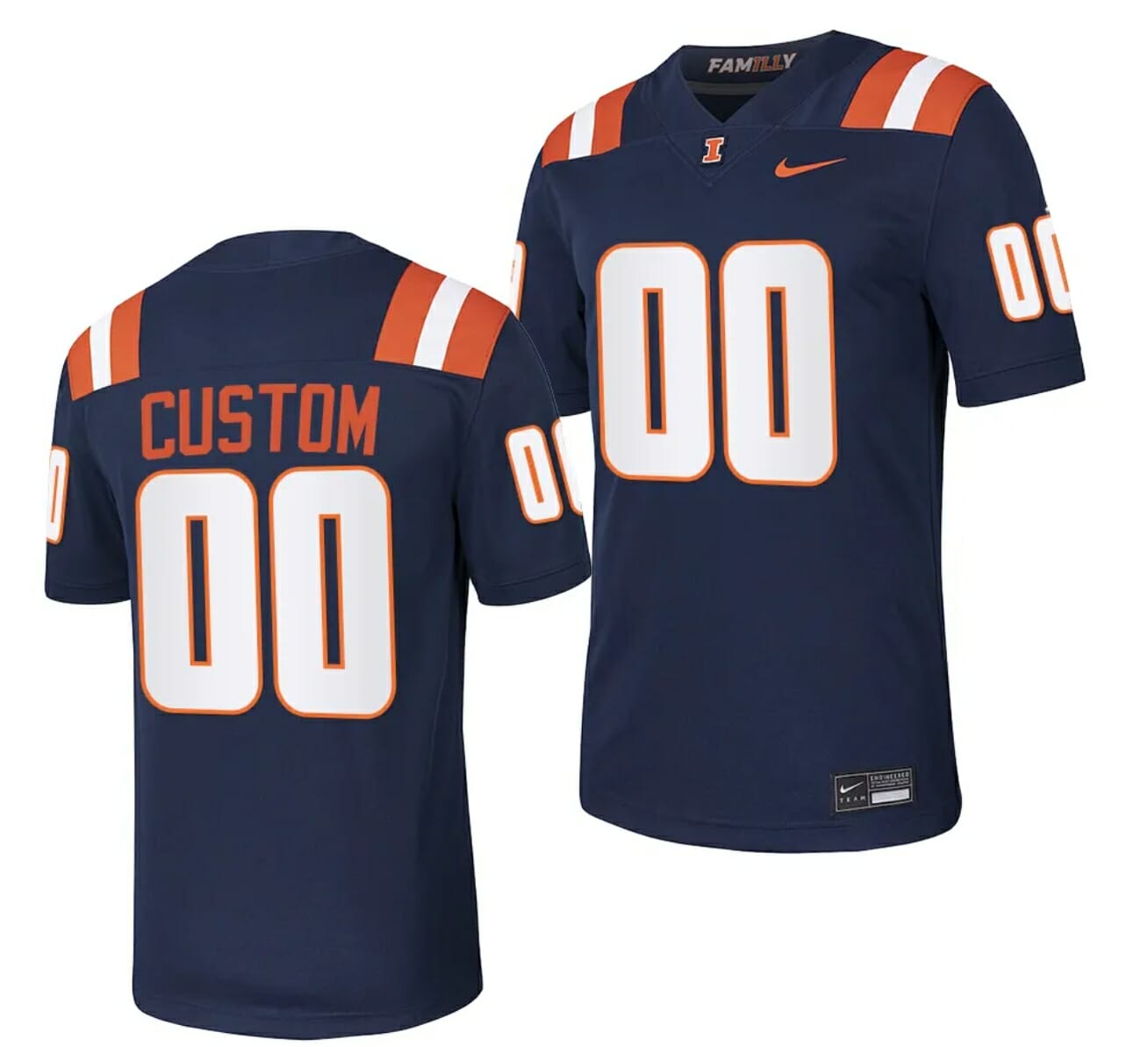 Custom Illinois Fighting Illini Jersey Name and Number College Football Stitched Navy 2023 1 Custom Illinois Fighting Illini Jersey Name and Number College Football Stitched Navy 2023