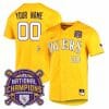 Custom Lsu Tigers Jersey National Champions 2023 NCAA College Baseball Stitched Gold