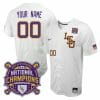 Custom Lsu Tigers Jersey National Champions 2023 NCAA College Baseball Stitched White
