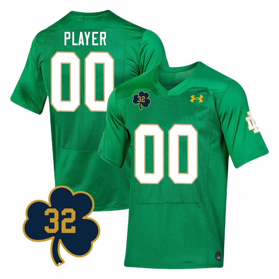 Custom Notre Dame Fighting Irish Jersey Name and Number College Football Johnny Lujack Patch 32 Green 1 Custom Notre Dame Fighting Irish Jersey Name and Number College Football Johnny Lujack Patch 32 Green