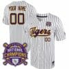Custom Lsu Tigers Jersey National Champions 2023 NCAA College Baseball Stitched White Stripe