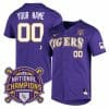 Custom Lsu Tigers Jersey National Champions 2023 NCAA College Baseball Stitched Purple