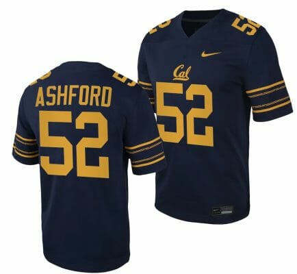 Cal Bears NIL Zurich Ashford Jersey #52 College Football Game 2023 Black 10 Cal Bears NIL Zurich Ashford Jersey #52 College Football Game 2023 Black