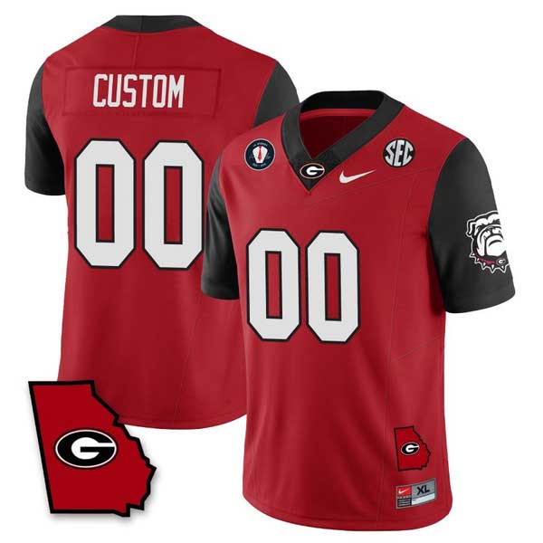 Custom Georgia Bulldogs Jersey Name and Number Color Sleeve All Stitched Red 1 Custom Georgia Bulldogs Jersey Name and Number Color Sleeve All Stitched Red
