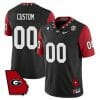 Custom Georgia Bulldogs Jersey Name and Number Color Sleeve All Stitched Black