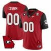 Custom Georgia Bulldogs Jersey Name and Number Color Sleeve All Stitched Red
