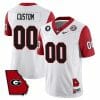 Custom Georgia Bulldogs Jersey Name and Number Color Sleeve All Stitched White