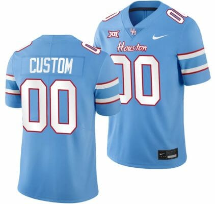 Custom Houston Cougars Oilers Themed Jersey Name and Number NCAA Football - Blue