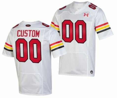 Custom Maryland Terrapins Jersey Name and Number College Football Game Throwback 2023 White 10 Custom Maryland Terrapins Jersey Name and Number College Football Game Throwback 2023 White