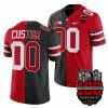 Custom Ohio State Buckeyes Jersey Name and Number 100th Anniversary Patch Scarlet Split Edition Stitched Black