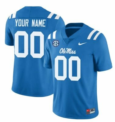 Custom Ole Miss Rebels Jersey Name and Number College Football All Stitched Light Blue 10 Custom Ole Miss Rebels Jersey Name and Number College Football All Stitched Light Blue