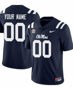 Custom Ole Miss Rebels Jersey Name and Number College Football All Stitched Navy