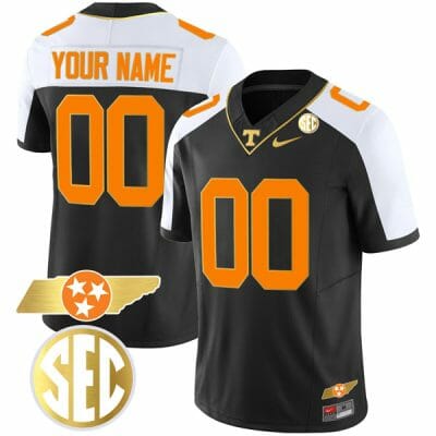 Custom Tennessee Volunteers Jersey Name and Number “Checkerboard” College Football Stitched Alternate Black Gold