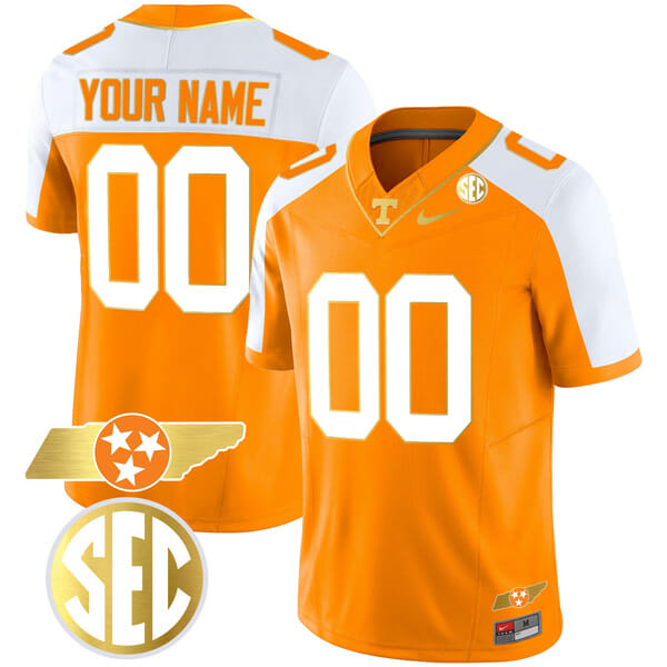 Custom Tennessee Volunteers Jersey Name and Number “Checkerboard” College Football Stitched Alternate Orange 1 Custom Tennessee Volunteers Jersey Name and Number “Checkerboard” College Football Stitched Alternate Orange