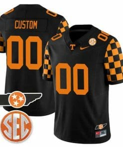 Custom Tennessee Volunteers Jersey Name and Number “Checkerboard” College Football Stitched Black