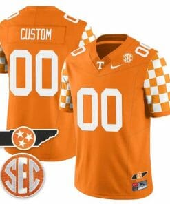 Custom Tennessee Volunteers Jersey Name and Number “Checkerboard” College Football Stitched Orange