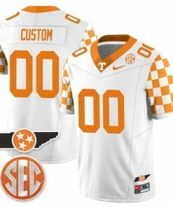 Custom Tennessee Volunteers Jersey Name and Number “Checkerboard” College Football Stitched White