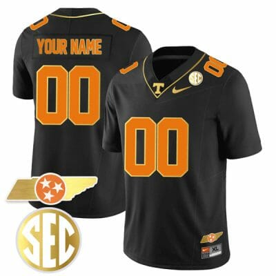 Custom Tennessee Volunteers Jersey Name and Number “Checkerboard” Gold Limited College Football Stitched Black