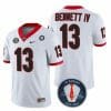 Georgia Bulldogs Stetson Bennett Jersey #13 Honoring Vince Dooley Patch All Stitched White 4 Georgia Bulldogs Stetson Bennett Jersey #13 Honoring Vince Dooley Patch All Stitched White