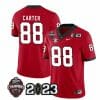 Georgia Bulldogs Jalen Carter Jersey #88 CFP National Champions Patch 2023 All Stitched Red 4 Georgia Bulldogs Jalen Carter Jersey #88 CFP National Champions Patch 2023 All Stitched Red