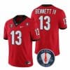 Georgia Bulldogs Stetson Bennett Jersey #13 Honoring Vince Dooley Patch All Stitched Red 4 Georgia Bulldogs Stetson Bennett Jersey #13 Honoring Vince Dooley Patch All Stitched Red