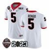 Georgia Bulldogs Kelee Ringo Jersey #5 CFP National Champions Patch 2023 All Stitched White 7 Georgia Bulldogs Kelee Ringo Jersey #5 CFP National Champions Patch 2023 All Stitched White