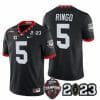 Georgia Bulldogs Kelee Ringo Jersey #5 CFP National Champions Patch 2023 All Stitched Black