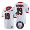 Georgia Bulldogs Brock Bowers Jersey #19 Honoring Vince Dooley Patch All Stitched White 4 Georgia Bulldogs Brock Bowers Jersey #19 Honoring Vince Dooley Patch All Stitched White