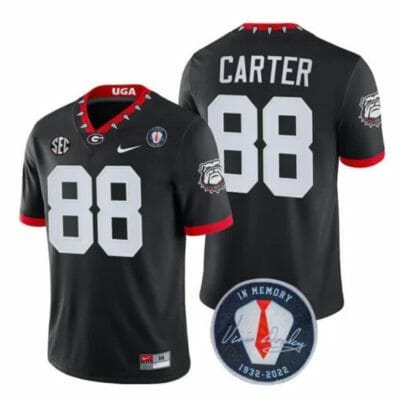 Georgia Bulldogs Jalen Carter Jersey #88 Honoring Vince Dooley Patch All Stitched Black 8 Georgia Bulldogs Jalen Carter Jersey #88 Honoring Vince Dooley Patch All Stitched Black