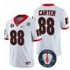 Georgia Bulldogs Jalen Carter Jersey #88 Honoring Vince Dooley Patch All Stitched White