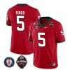 Georgia Bulldogs Kelee Ringo Jersey #5 Back To Back National Champions College Football Red