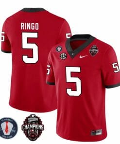 Georgia Bulldogs Kelee Ringo Jersey #5 Back To Back National Champions College Football Red