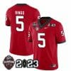 Georgia Bulldogs Kelee Ringo Jersey #5 CFP National Champions Patch 2023 All Stitched Red
