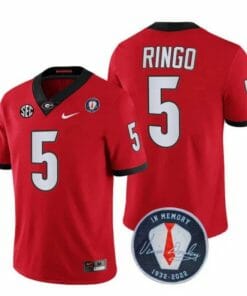 Georgia Bulldogs Kelee Ringo Jersey #5 Honoring Vince Dooley Patch All Stitched Red