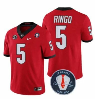 Georgia Bulldogs Kelee Ringo Jersey #5 Honoring Vince Dooley Patch All Stitched Red 8 Georgia Bulldogs Kelee Ringo Jersey #5 Honoring Vince Dooley Patch All Stitched Red