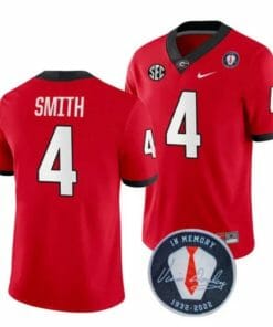 Georgia Bulldogs Nolan Smith Jersey #4 Honoring Vince Dooley Patch All Stitched Red