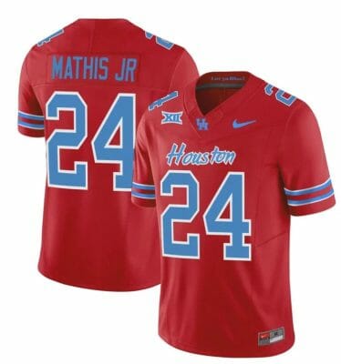 Houston Cougars Oilers Tony Mathis Jr Jersey #24 Inspired Vapor College Football 2023 All Stitched Red