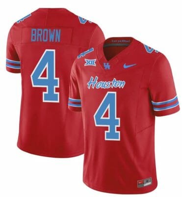Houston Cougars Oilers Samuel Brown Jersey #4 Inspired Vapor College Football 2023 All Stitched Red