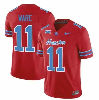 Houston Cougars Oilers Andre Ware Jersey #11 Inspired Vapor College Football 2023 All Stitched Red