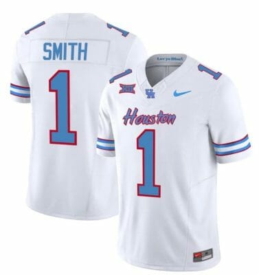 Houston Cougars 2023 Oilers Donovan Smith Jersey #1 Inspired Vapor College Football All Stitched White