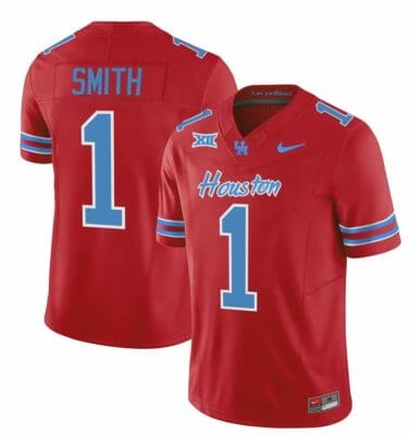 Houston Cougars 2023 Oilers Donovan Smith Jersey #1 Inspired Vapor College Football All Stitched Red