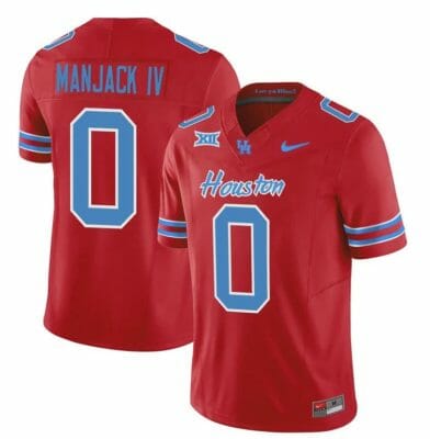 Houston Cougars Oilers Manjack IV Jersey #0 Inspired Vapor College Football 2023 All Stitched Red