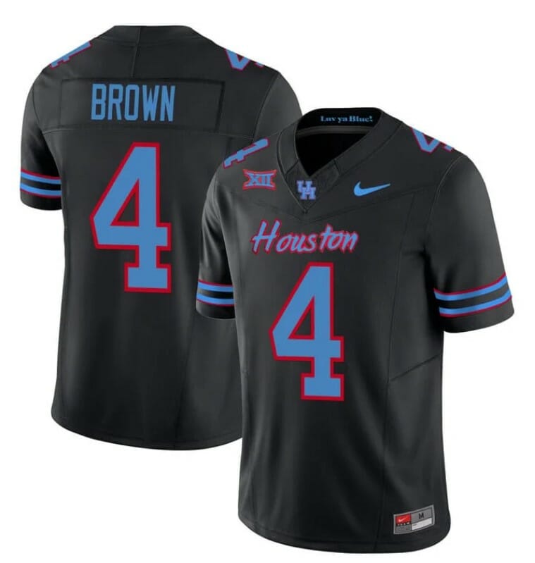 Houston Cougars Oilers Samuel Brown Jersey #4 Inspired Vapor College Football 2023 All Stitched Black 1 Houston Cougars Oilers Samuel Brown Jersey #4 Inspired Vapor College Football 2023 All Stitched Black