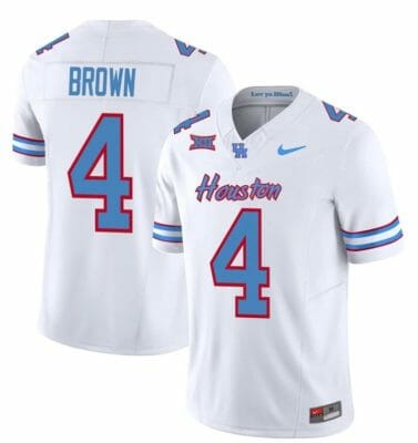 Houston Cougars Oilers Samuel Brown Jersey #4 Inspired Vapor College Football 2023 All Stitched White 8 Houston Cougars Oilers Samuel Brown Jersey #4 Inspired Vapor College Football 2023 All Stitched White