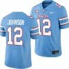Houston Cougars Oilers Themed #12 Stephon Johnson Jersey NCAA Football - Blue