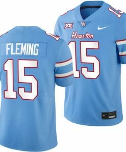 Houston Cougars Oilers Themed #15 Malik Fleming Jersey NCAA Football - Blue