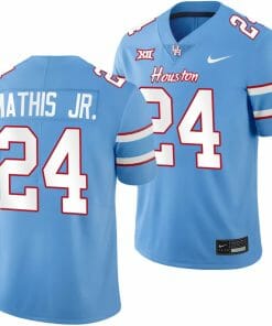 Houston Cougars Oilers Themed #24 Tony Mathis Jr Jersey NCAA Football - Blue